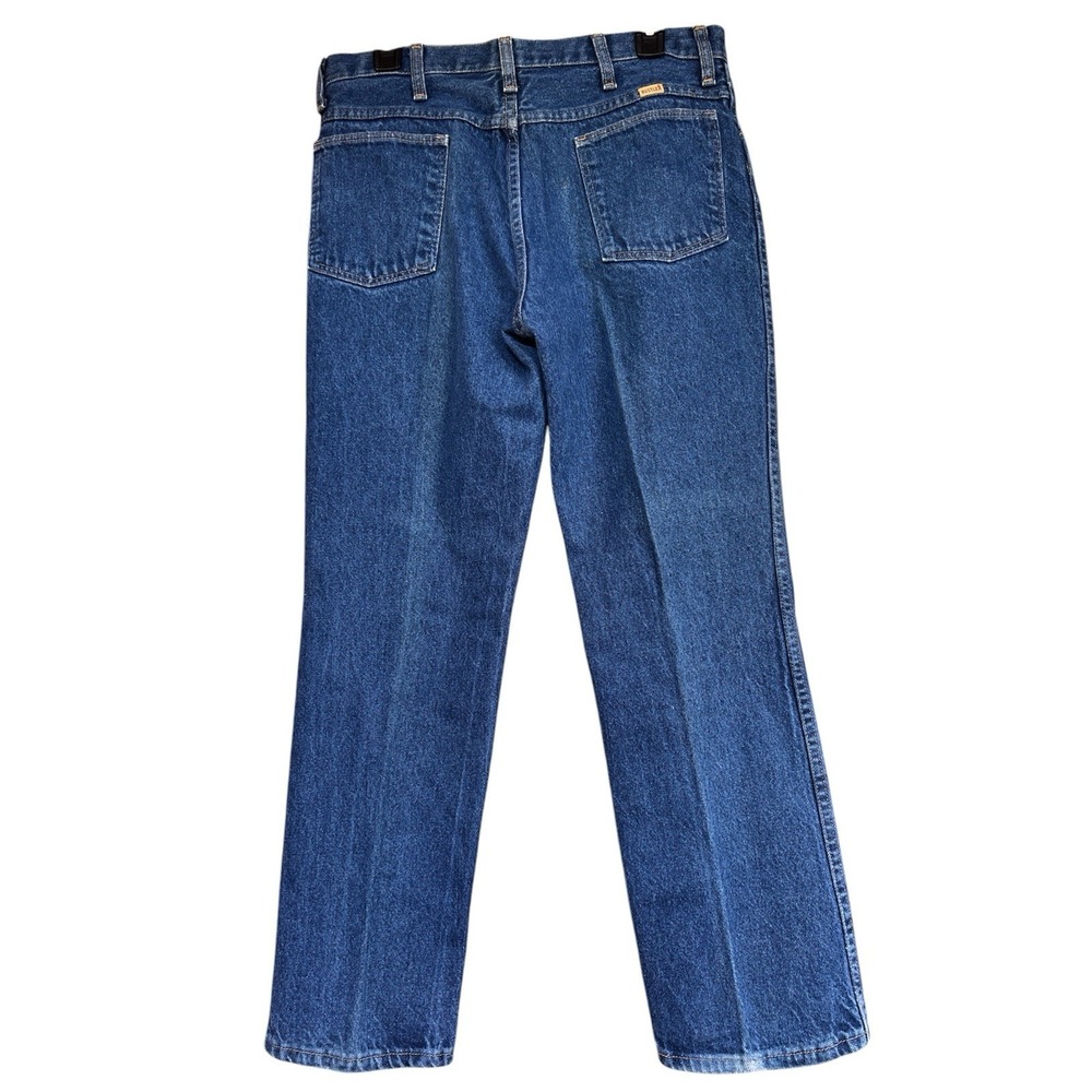 Vintage Rustler Yellow Tag Jeans 36x29 USA Distressed Faded Denim VTG
